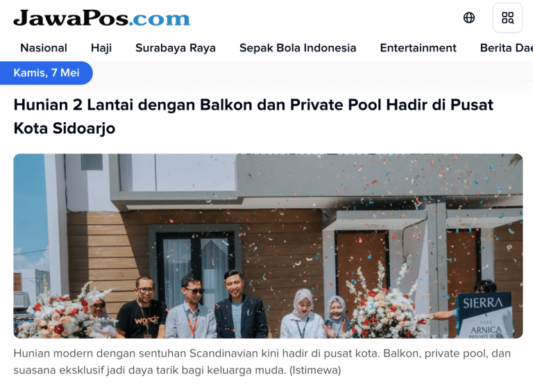 Jawa Pos Soroti Cluster Sierra Shaistanaya City sebagai Hunian Modern Favorit Baru di Sidoarjo